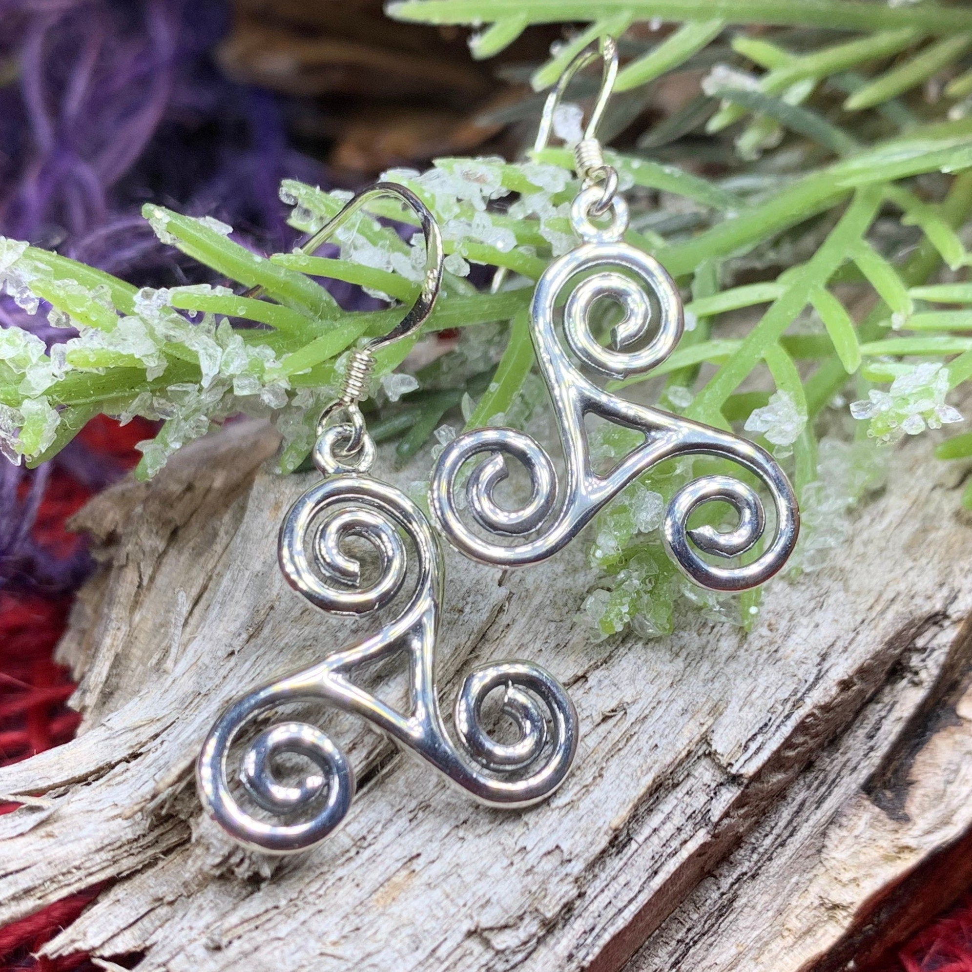 Elfwyn Celtic Spiral Earrings