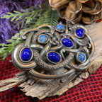 Lapis Blue Celtic Dragon Brooch