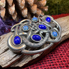 Lapis Blue Celtic Dragon Brooch