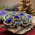 Lapis Blue Celtic Dragon Brooch
