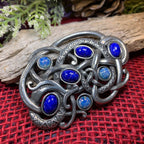 Lapis Blue Celtic Dragon Brooch