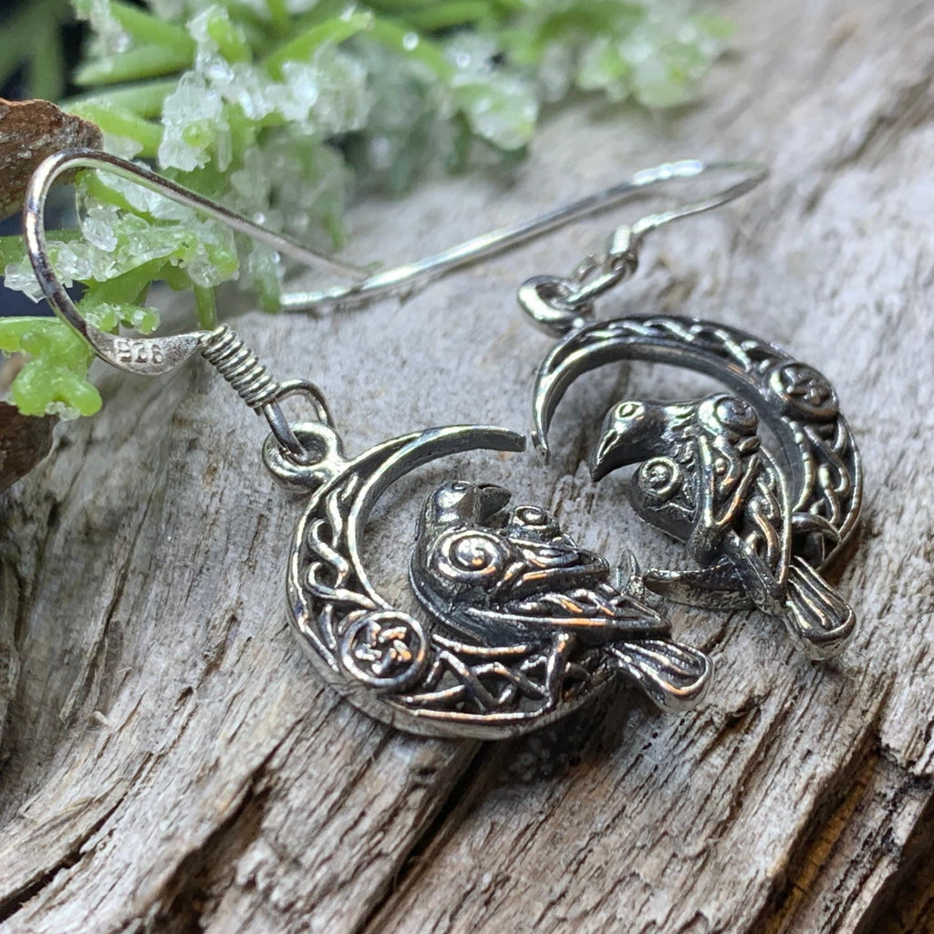 Raven's Moon Celtic Earrings