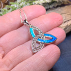 Fire Opal Celtic Knot Necklace