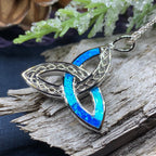 Fire Opal Celtic Knot Necklace