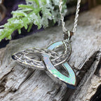 Fire Opal Celtic Knot Necklace
