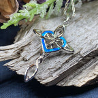 Aurora Opal Celtic Cross Necklace