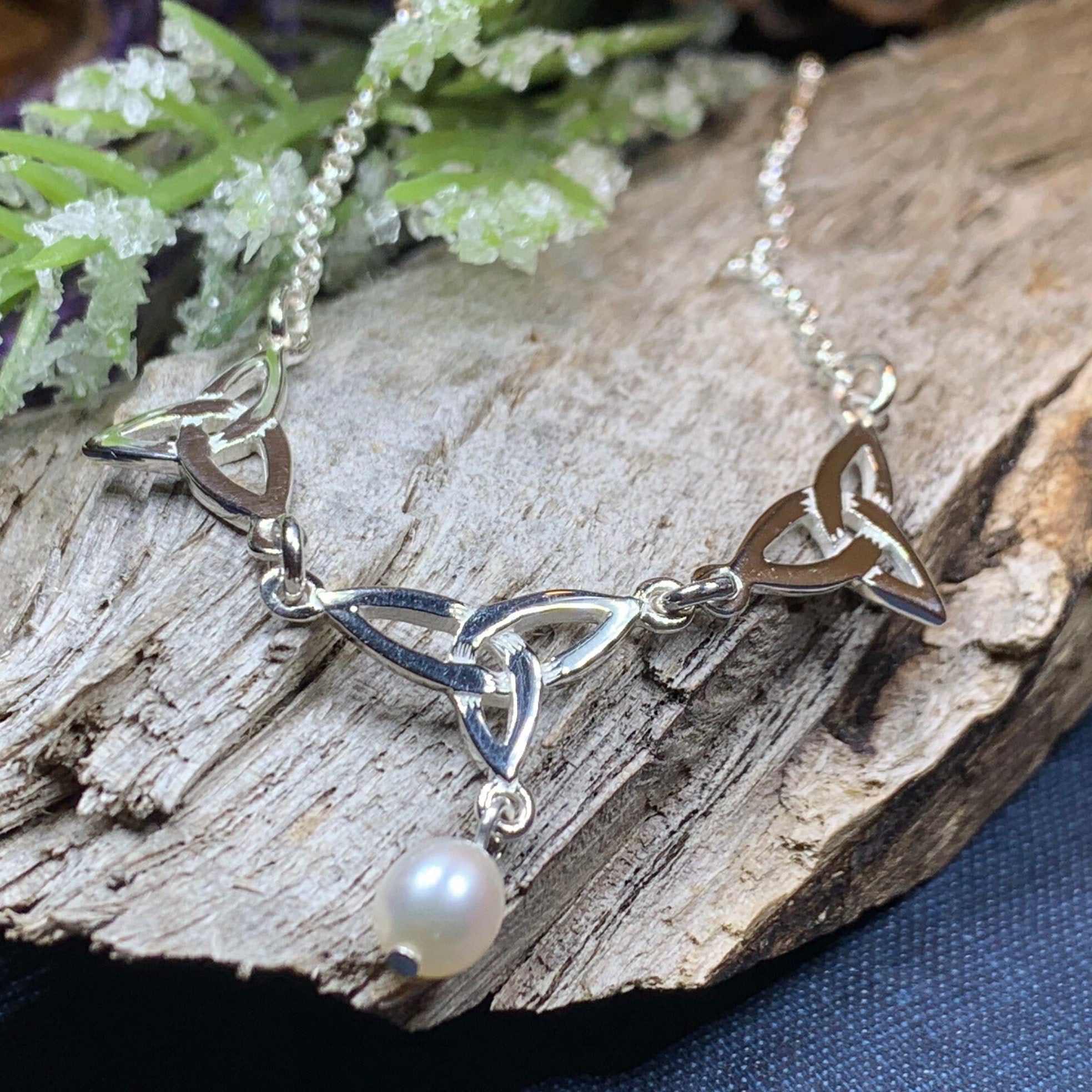 Pearl Celtic Knot Necklace