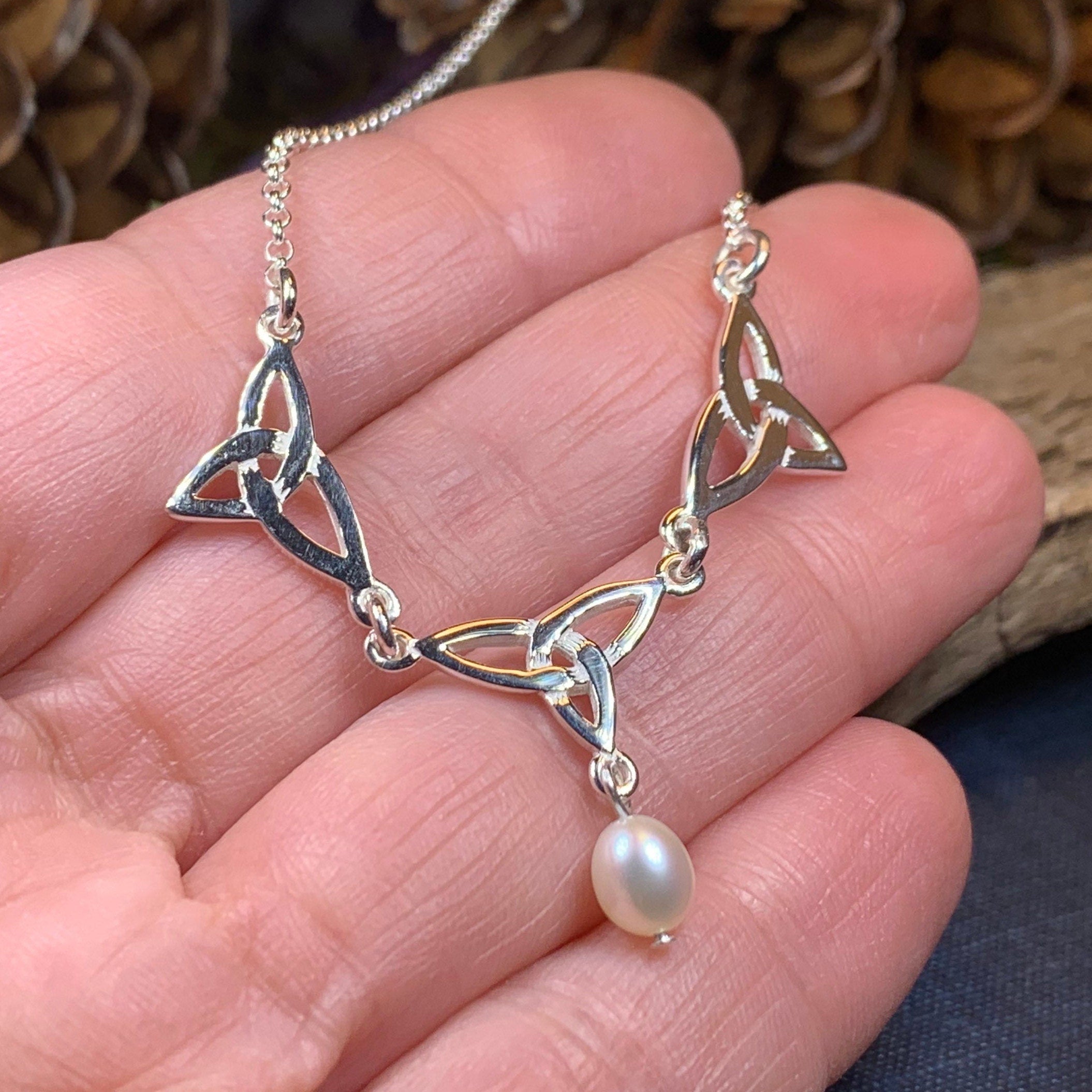 Pearl Celtic Knot Necklace