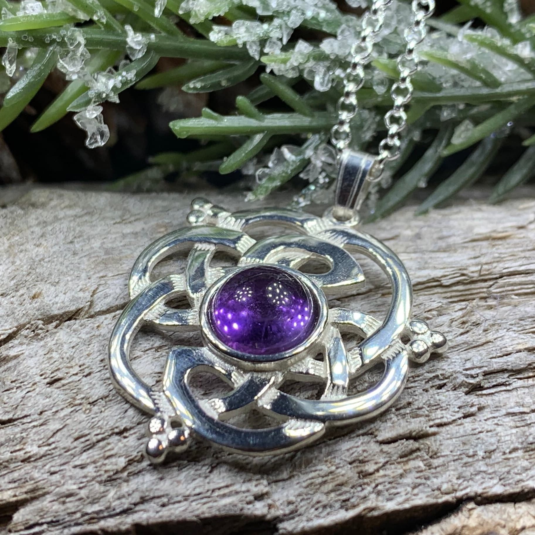 Kyrie Amethyst Celtic Knot Necklace