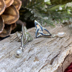 Katina Celtic Knot Pearl Earrings