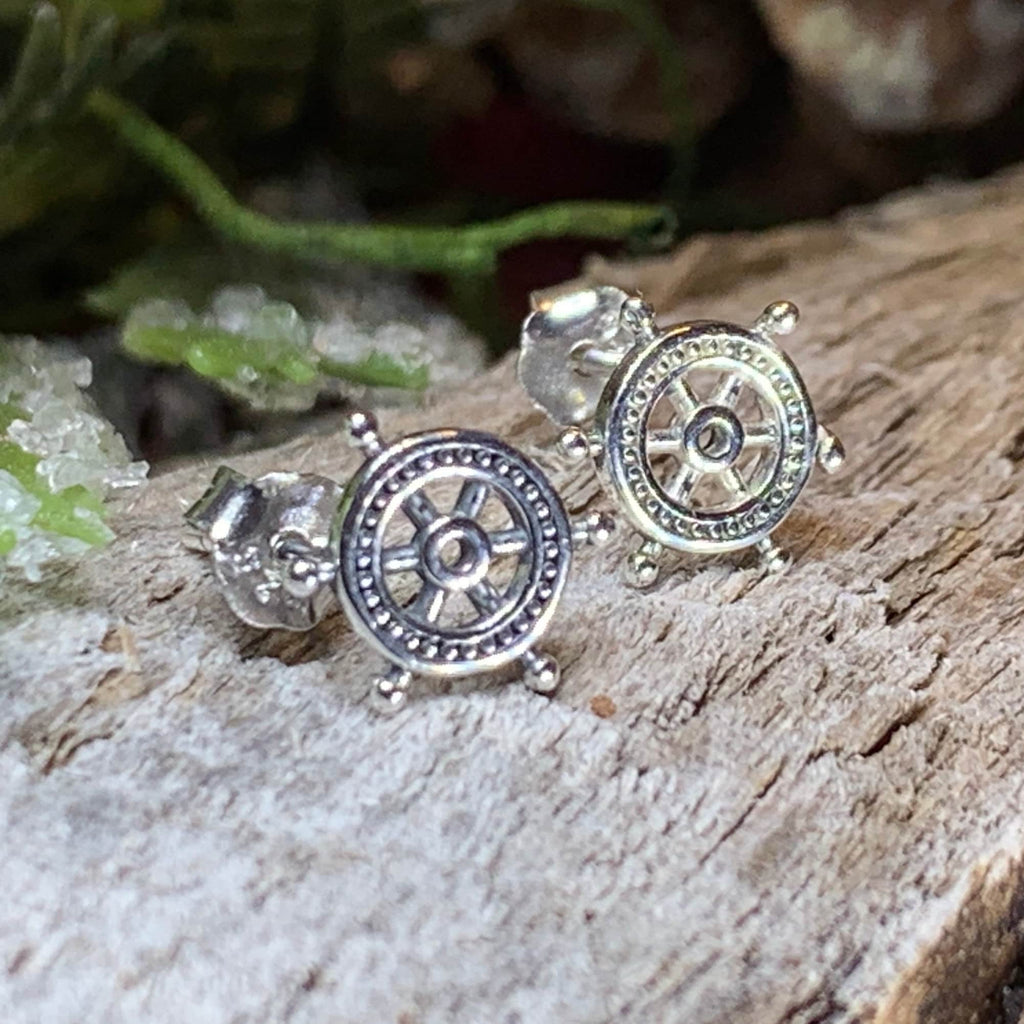 Ship's Helm Stud Earrings