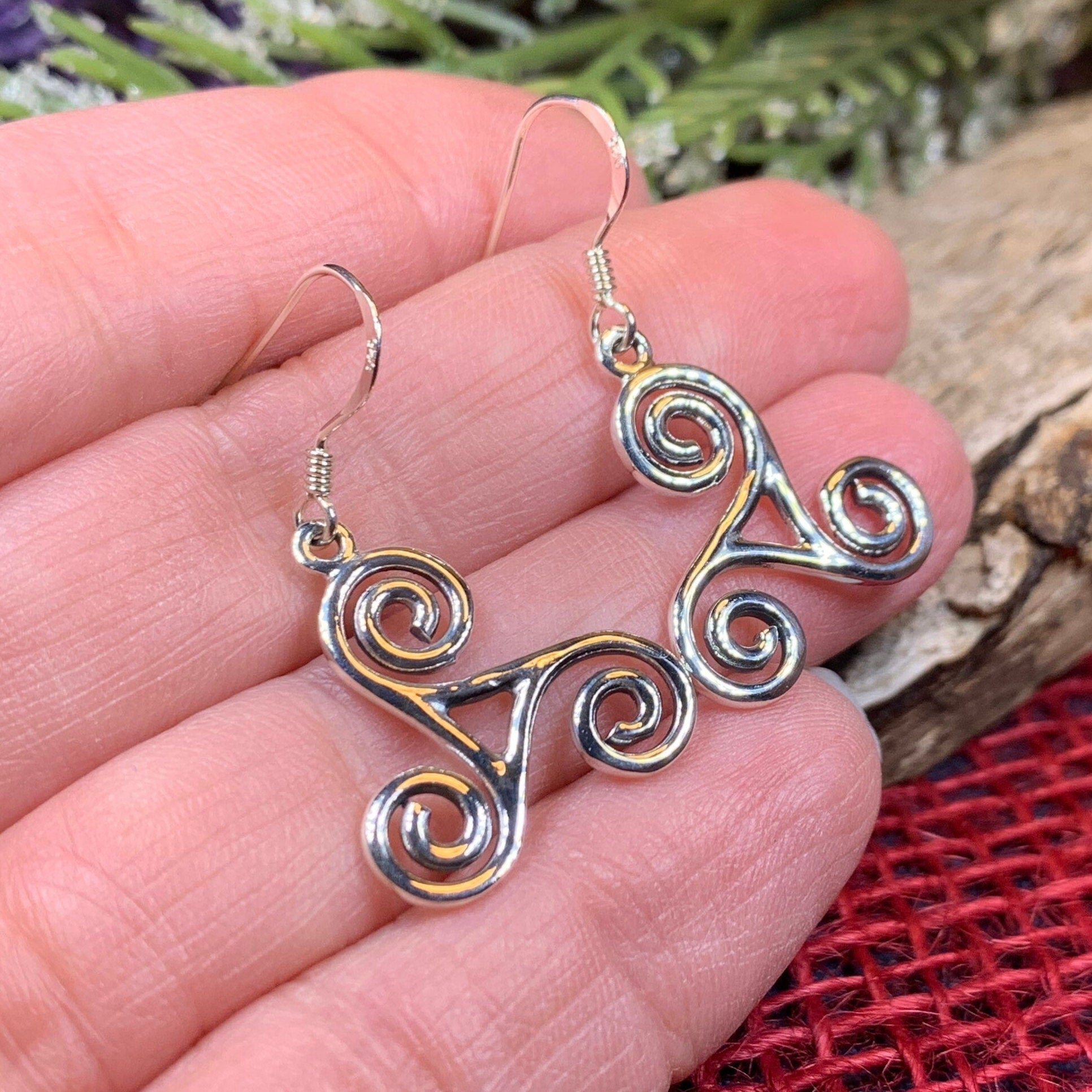 Elfwyn Celtic Spiral Earrings