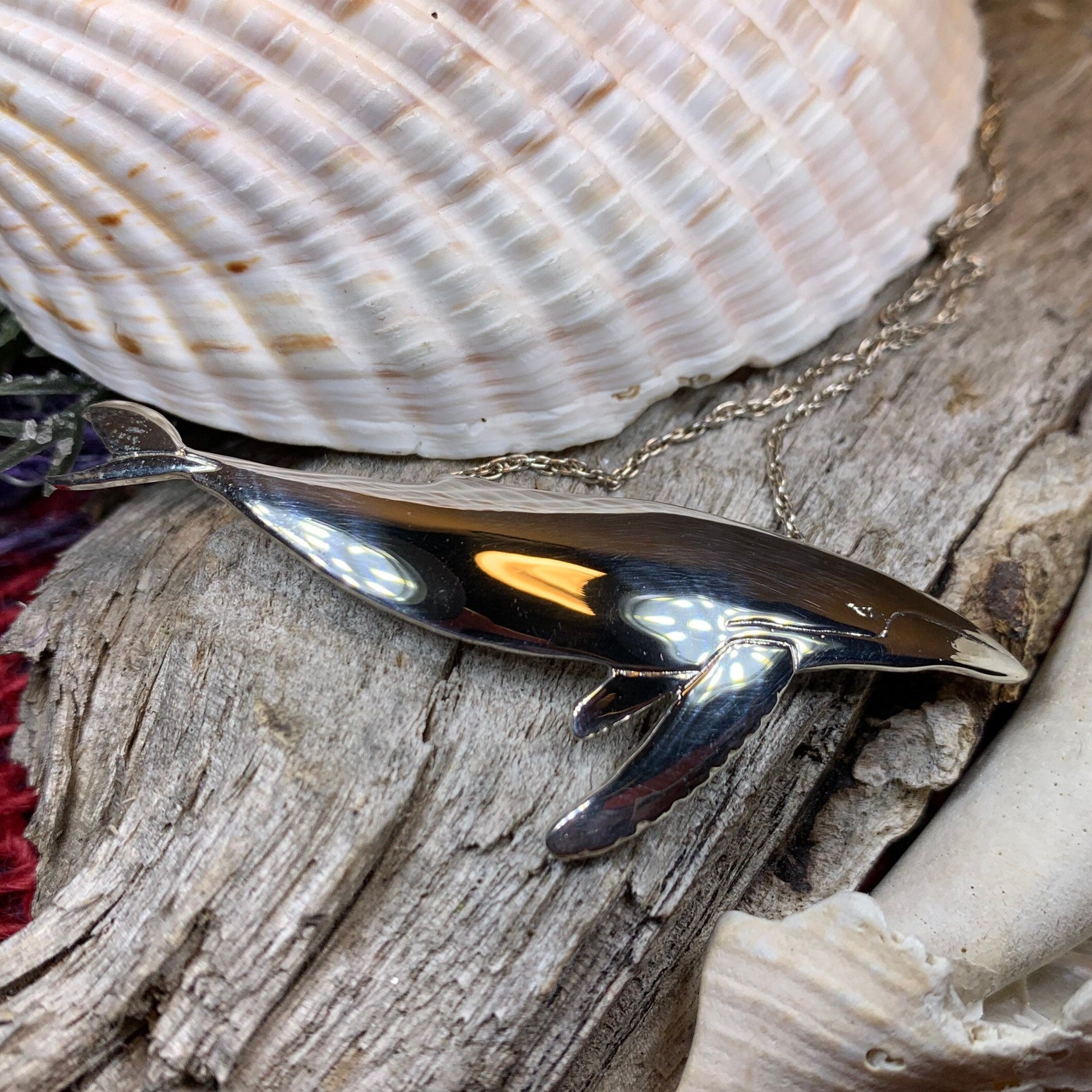 Realistic Humpback Whale Necklace