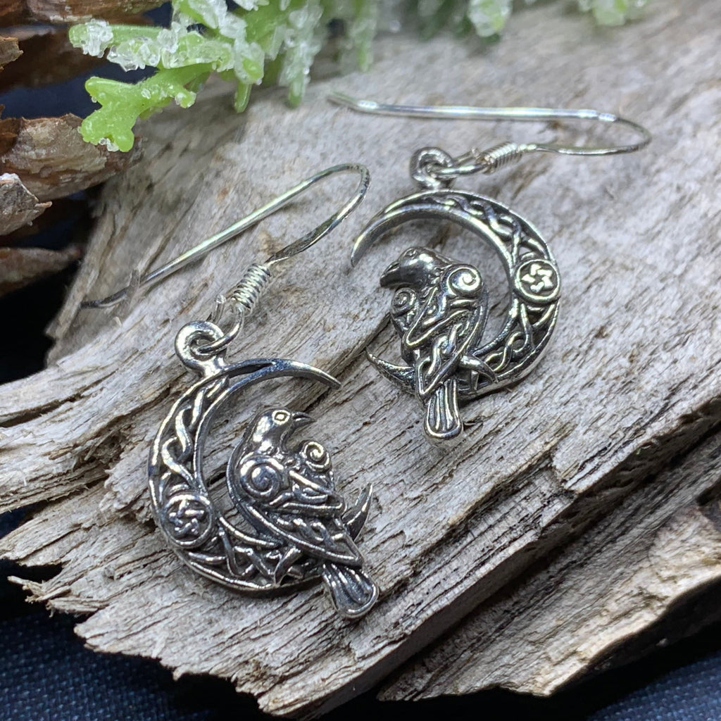 Raven's Moon Celtic Earrings