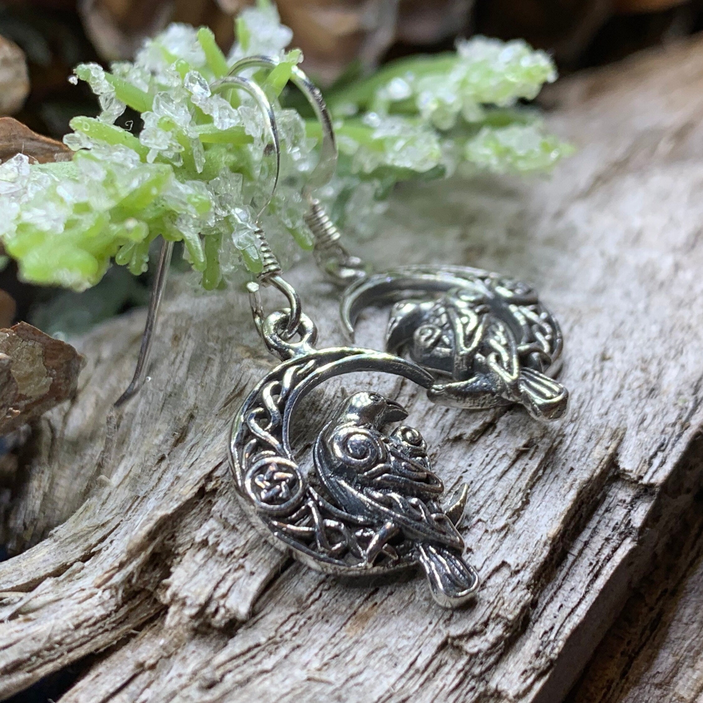 Raven's Moon Celtic Earrings