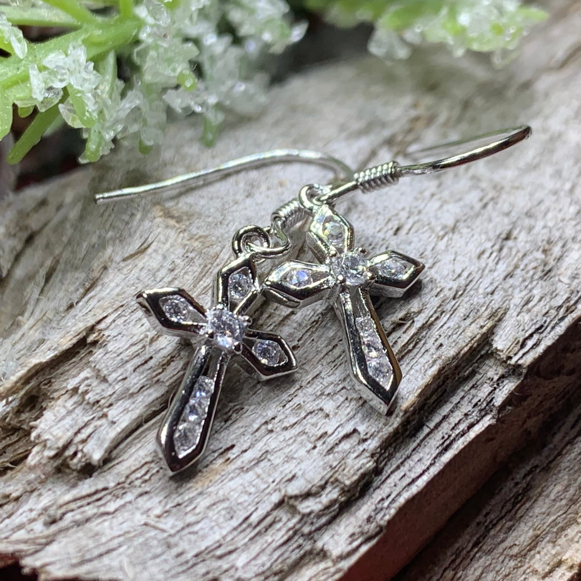 Purity Celtic Cross Earrings