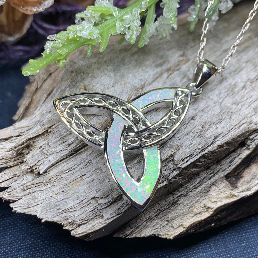 Fire Opal Celtic Knot Necklace