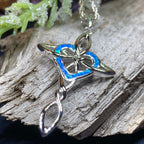 Aurora Opal Celtic Cross Necklace