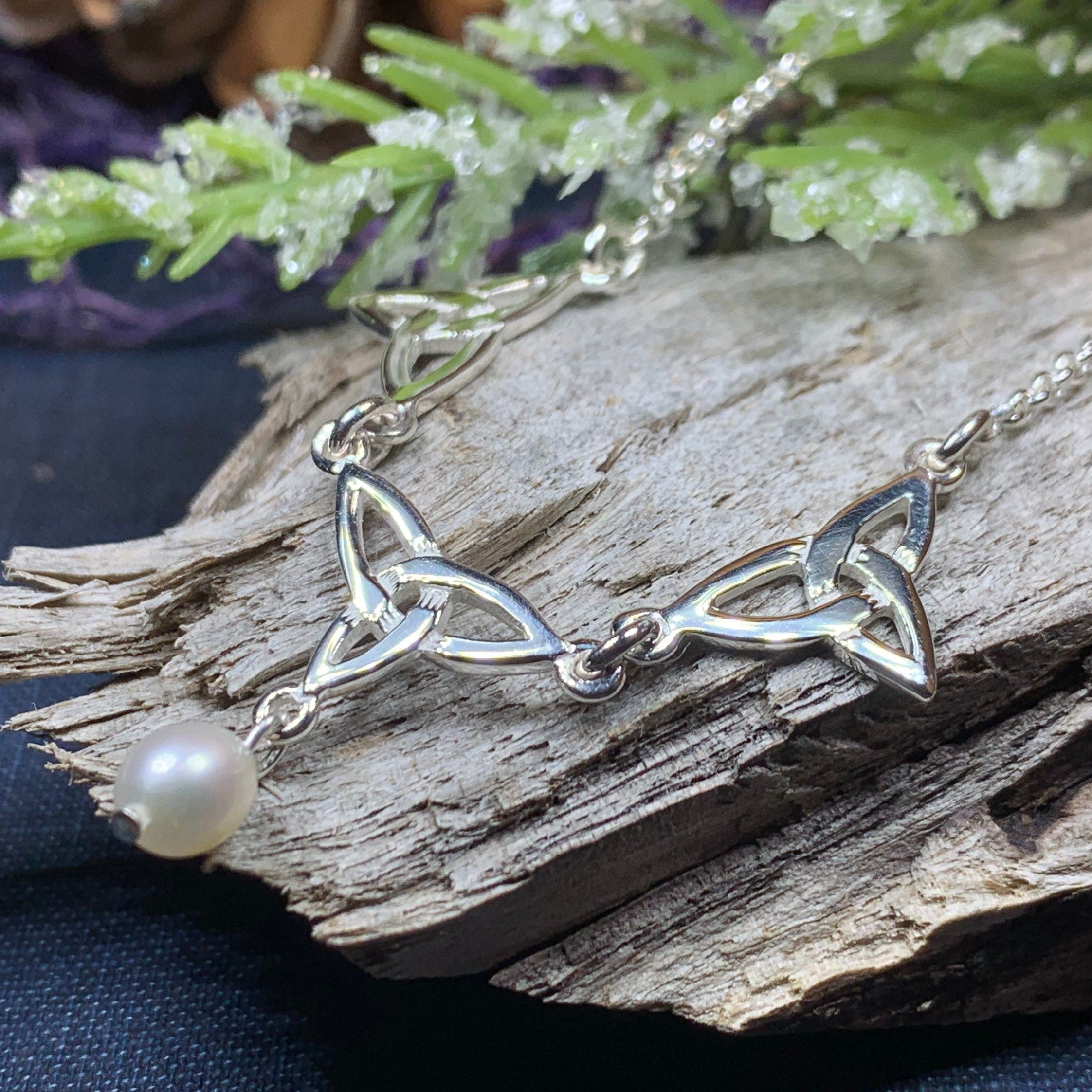 Pearl Celtic Knot Necklace
