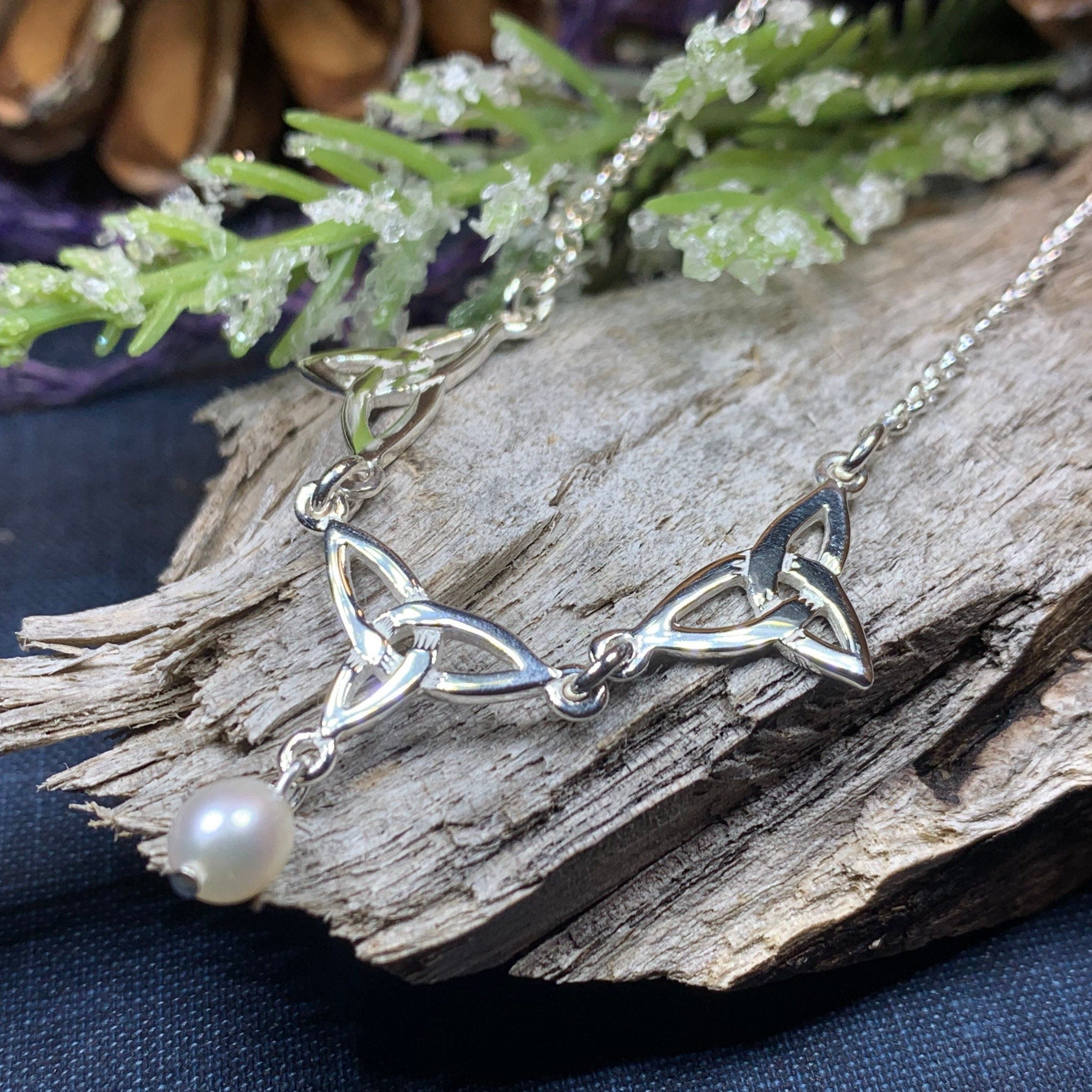 Pearl Celtic Knot Necklace