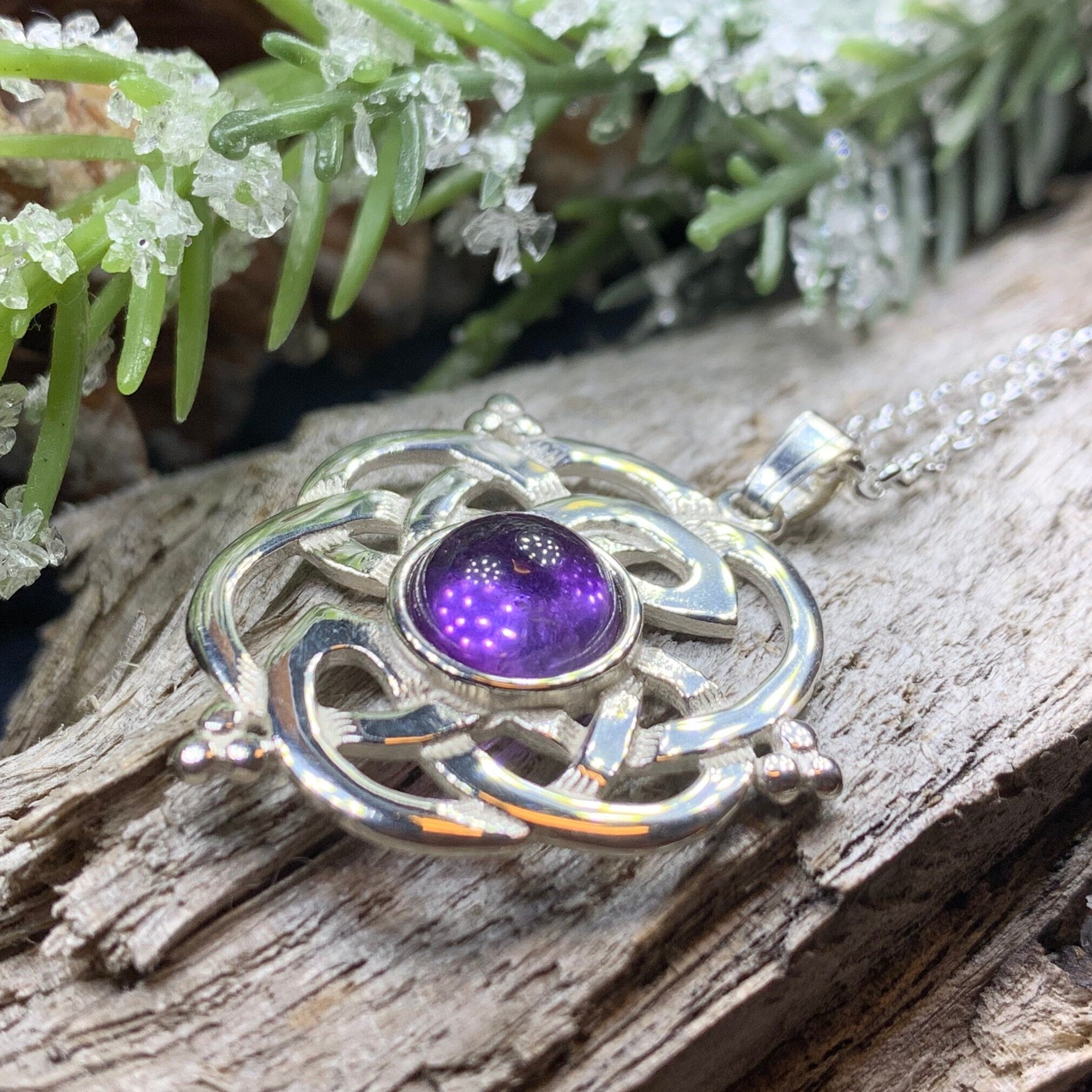 Kyrie Amethyst Celtic Knot Necklace