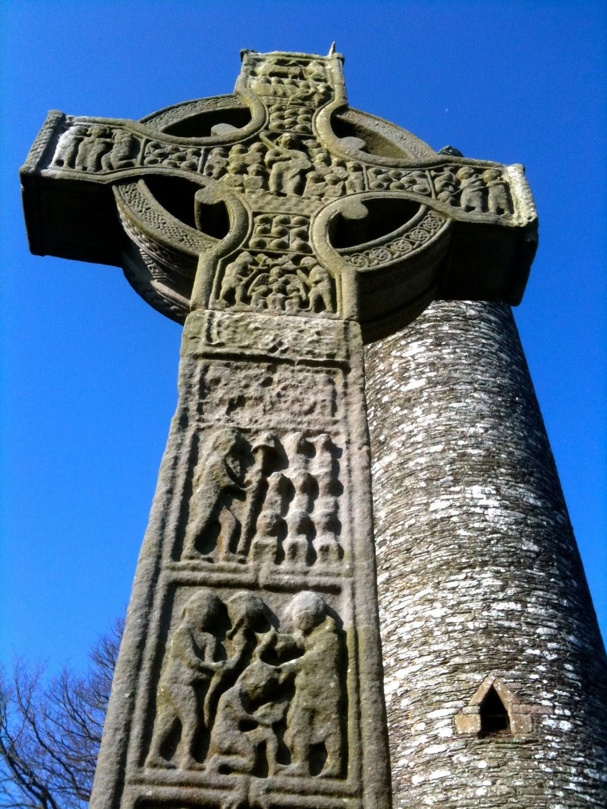 Large Monasterboice Celtic Turf High Cross Statue