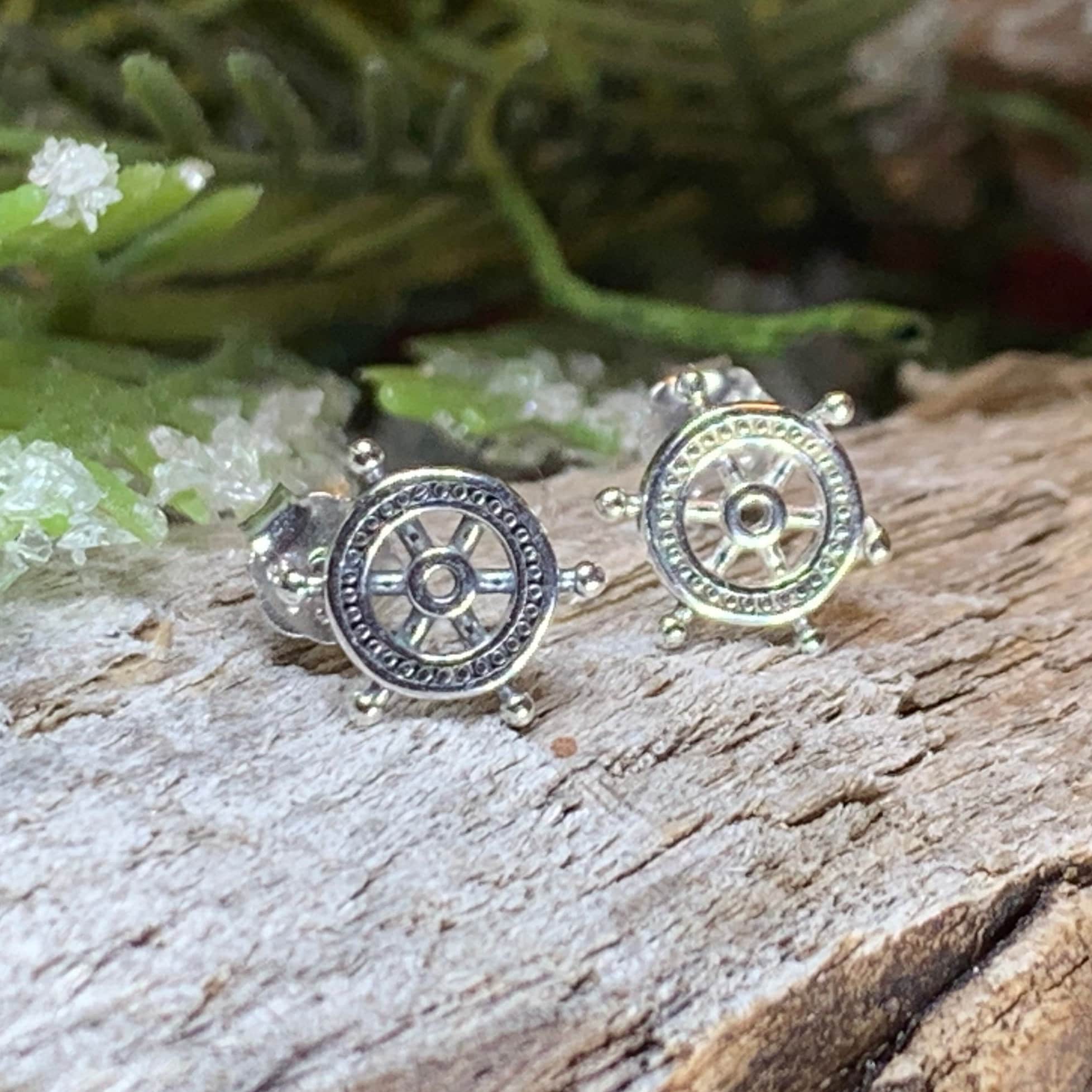 Ship's Helm Stud Earrings