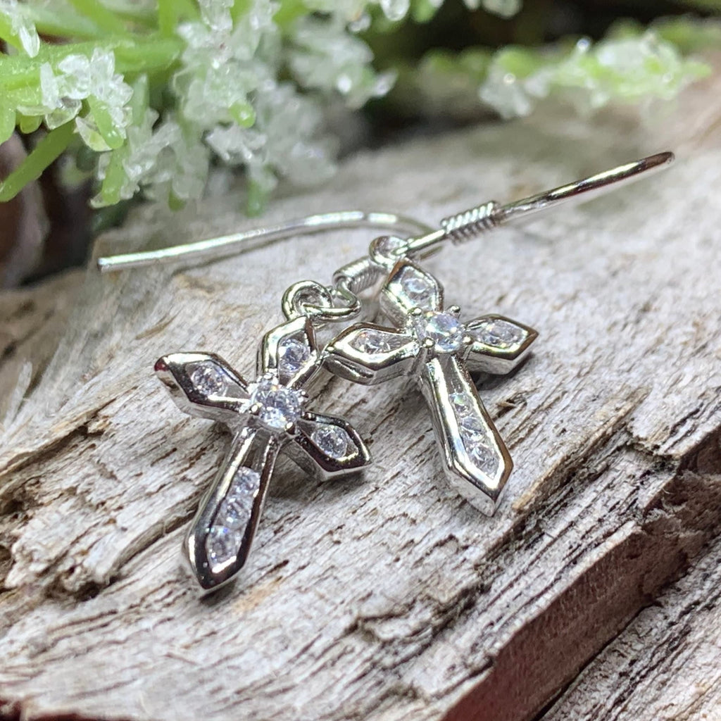 Purity Celtic Cross Earrings