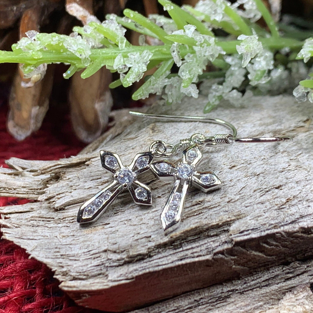 Purity Celtic Cross Earrings
