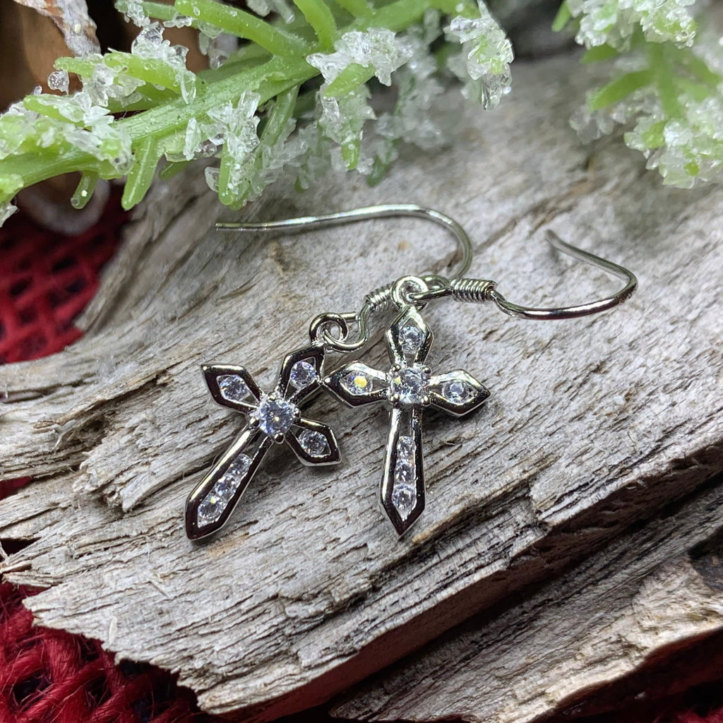 Purity Celtic Cross Earrings