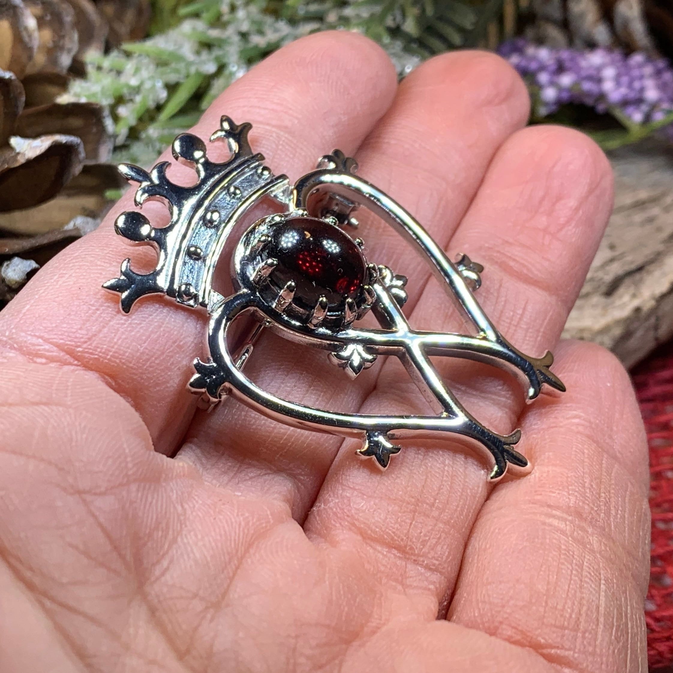 Garnet Luckenbooth Brooch