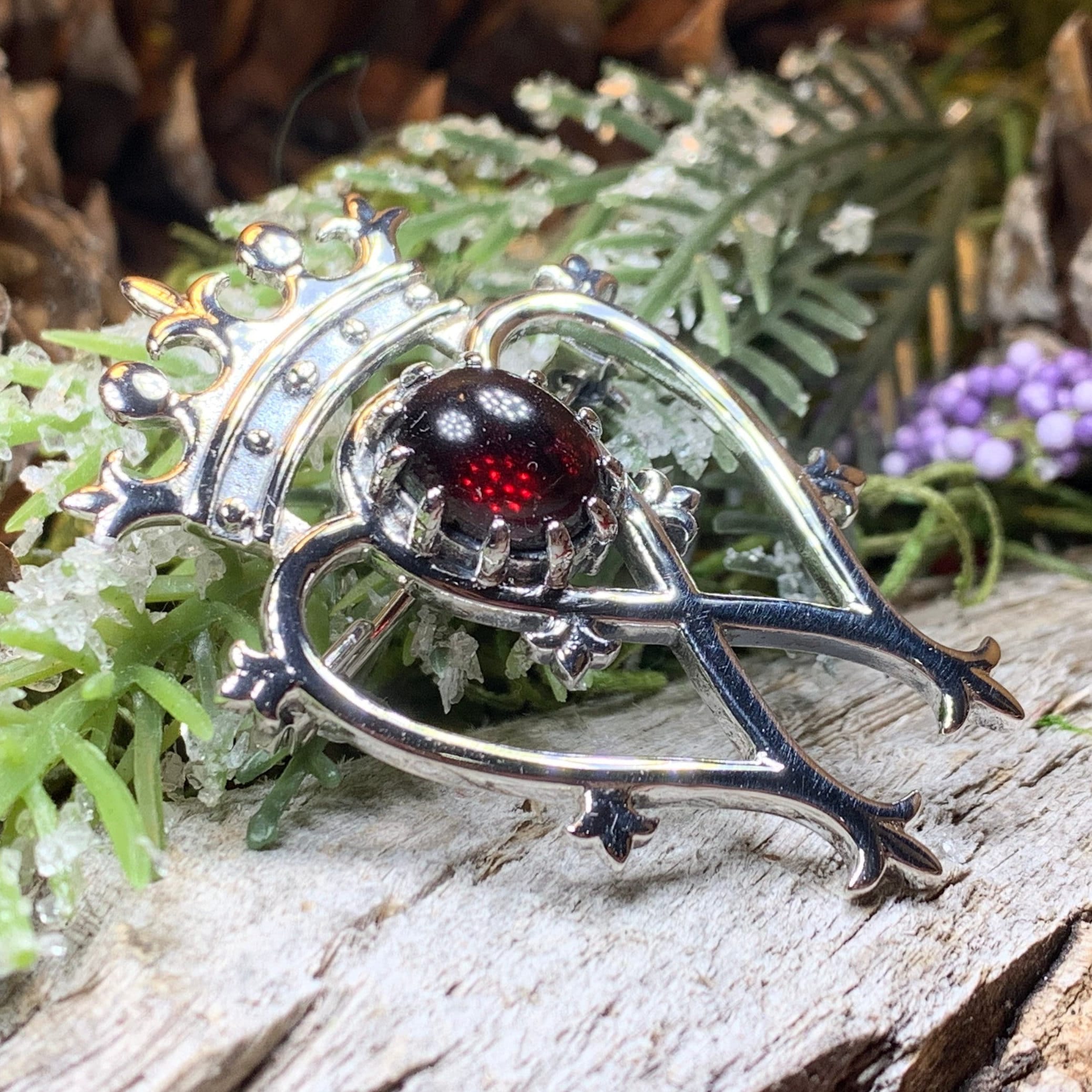 Garnet Luckenbooth Brooch