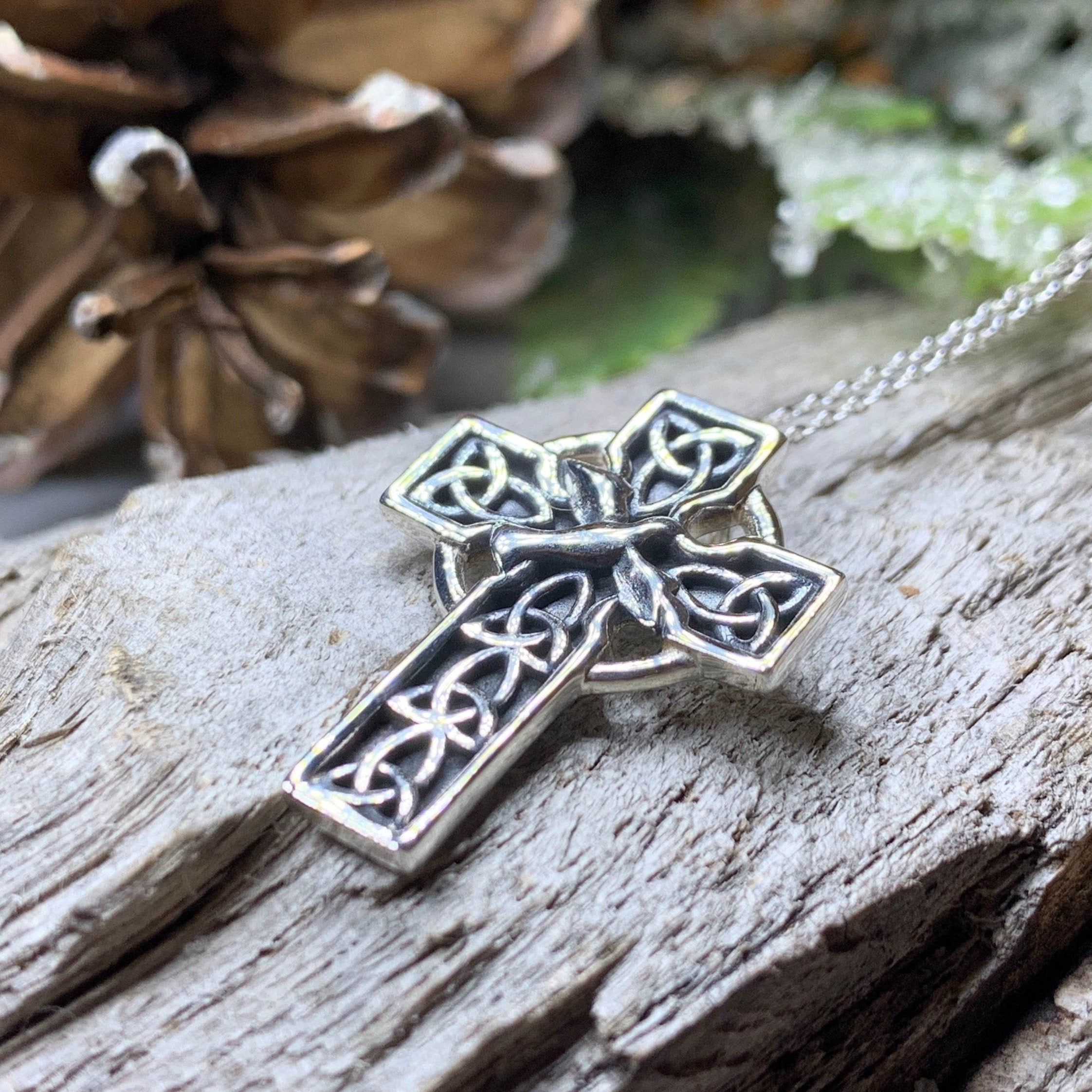 Celtic Dove Cross Necklace