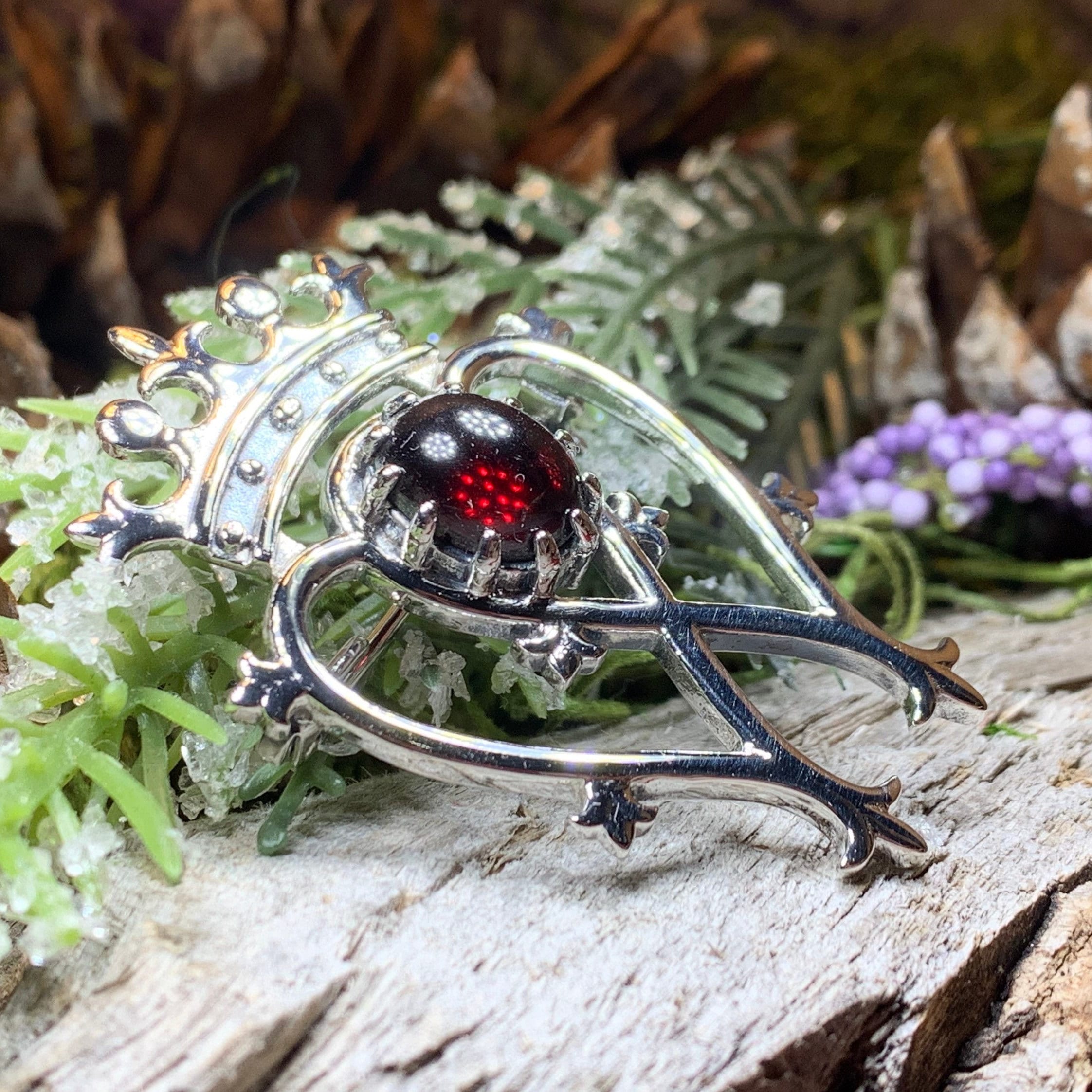 Garnet Luckenbooth Brooch