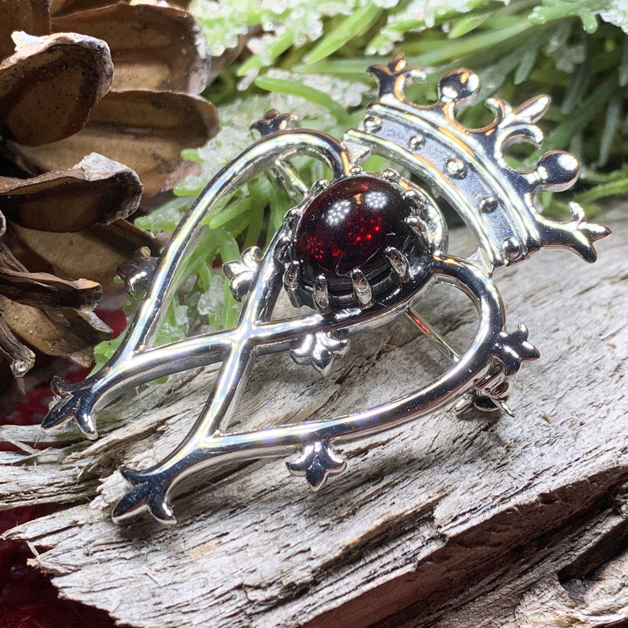 Garnet Luckenbooth Brooch