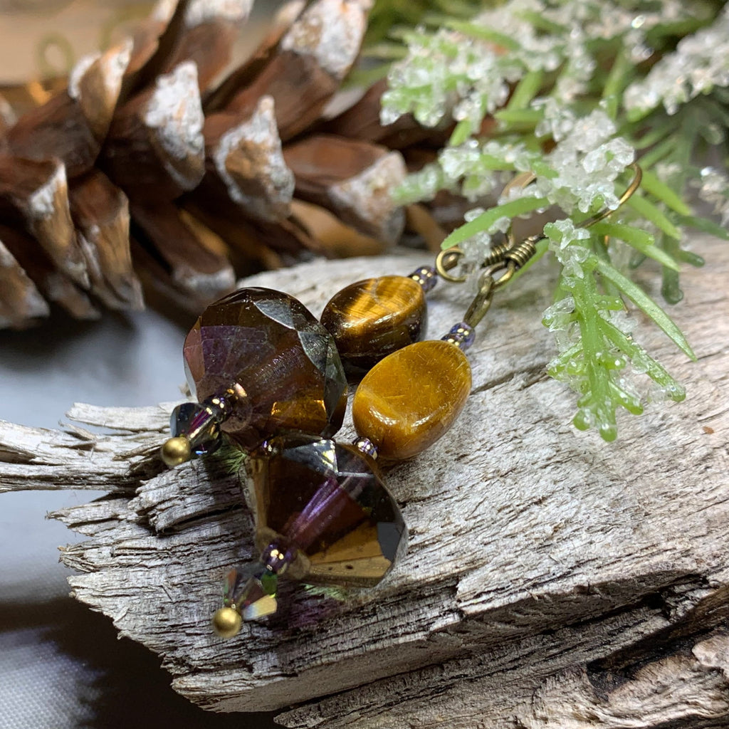 Golden Autumn Tiger's Eye Earrings