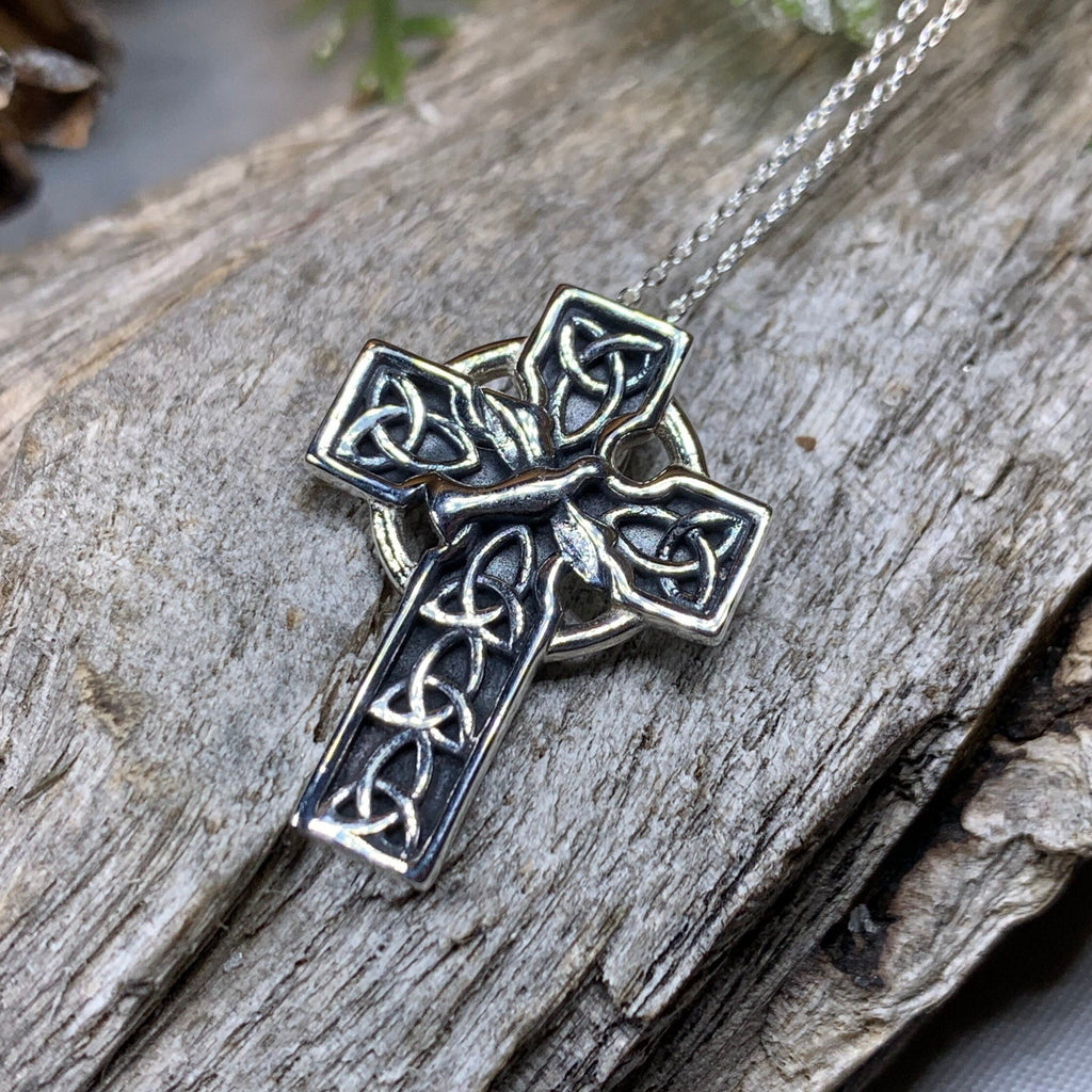 Celtic Dove Cross Necklace