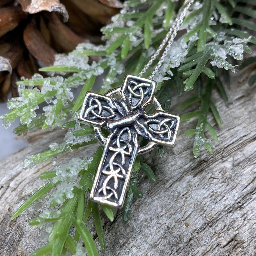 Celtic Dove Cross Necklace