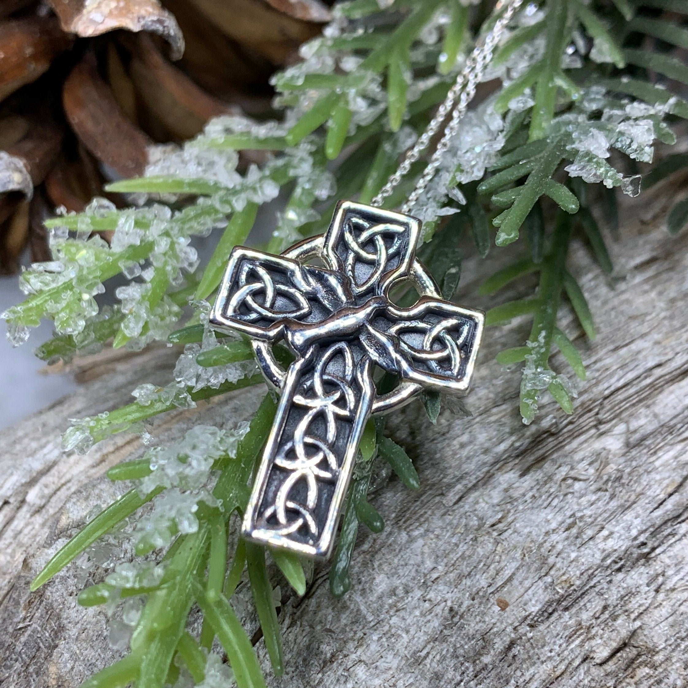 Celtic Dove Cross Necklace