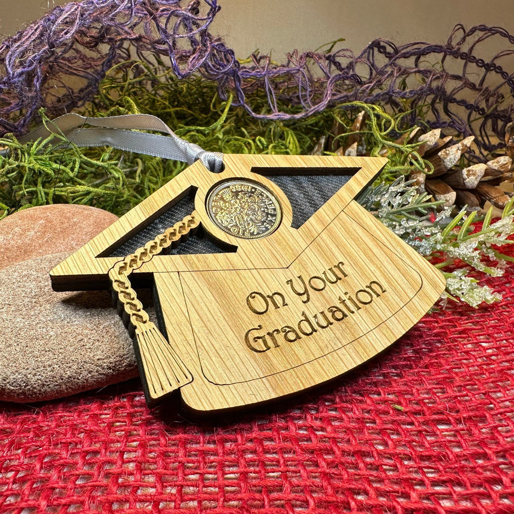 Graduation Lucky Sixpence Ornament