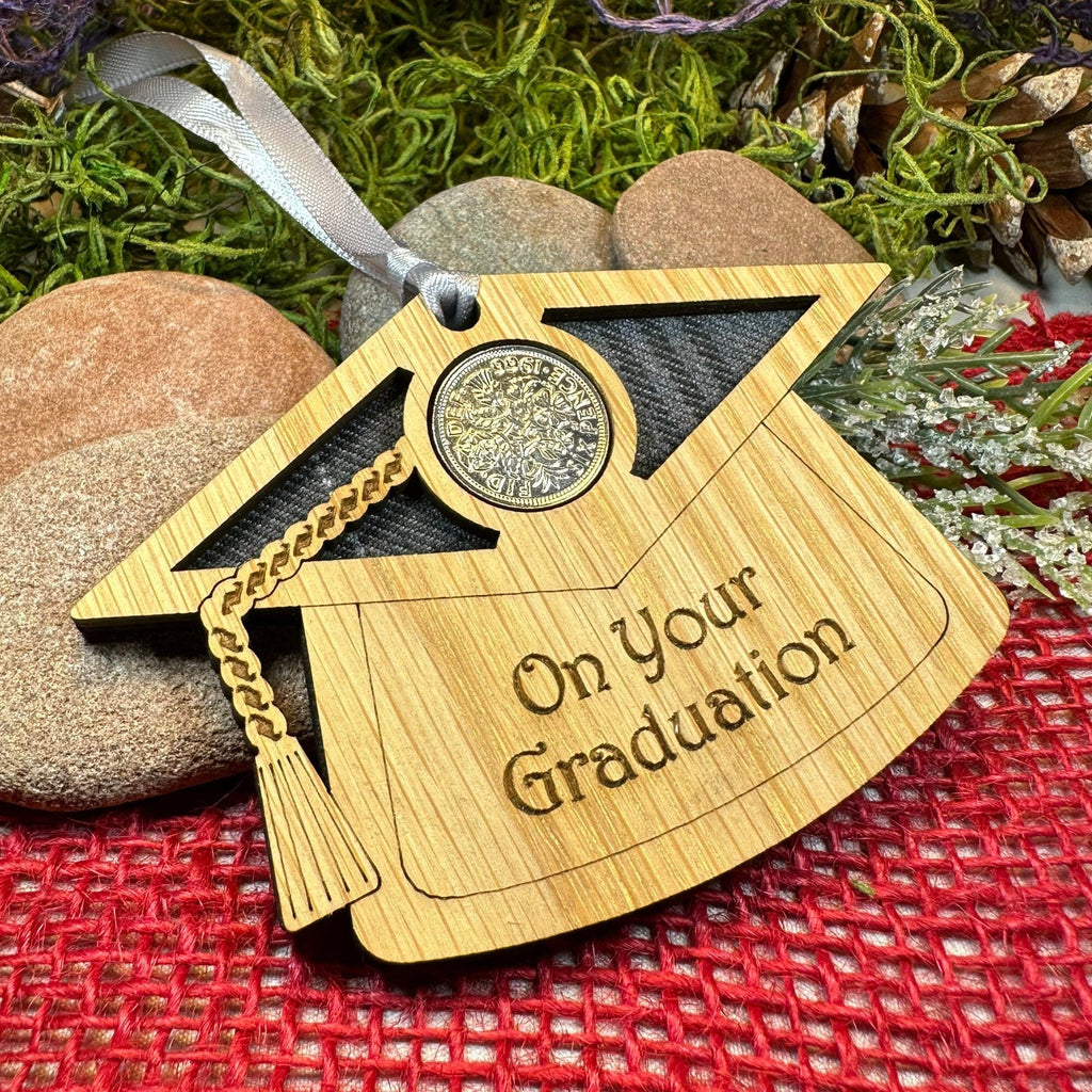 Graduation Lucky Sixpence Ornament