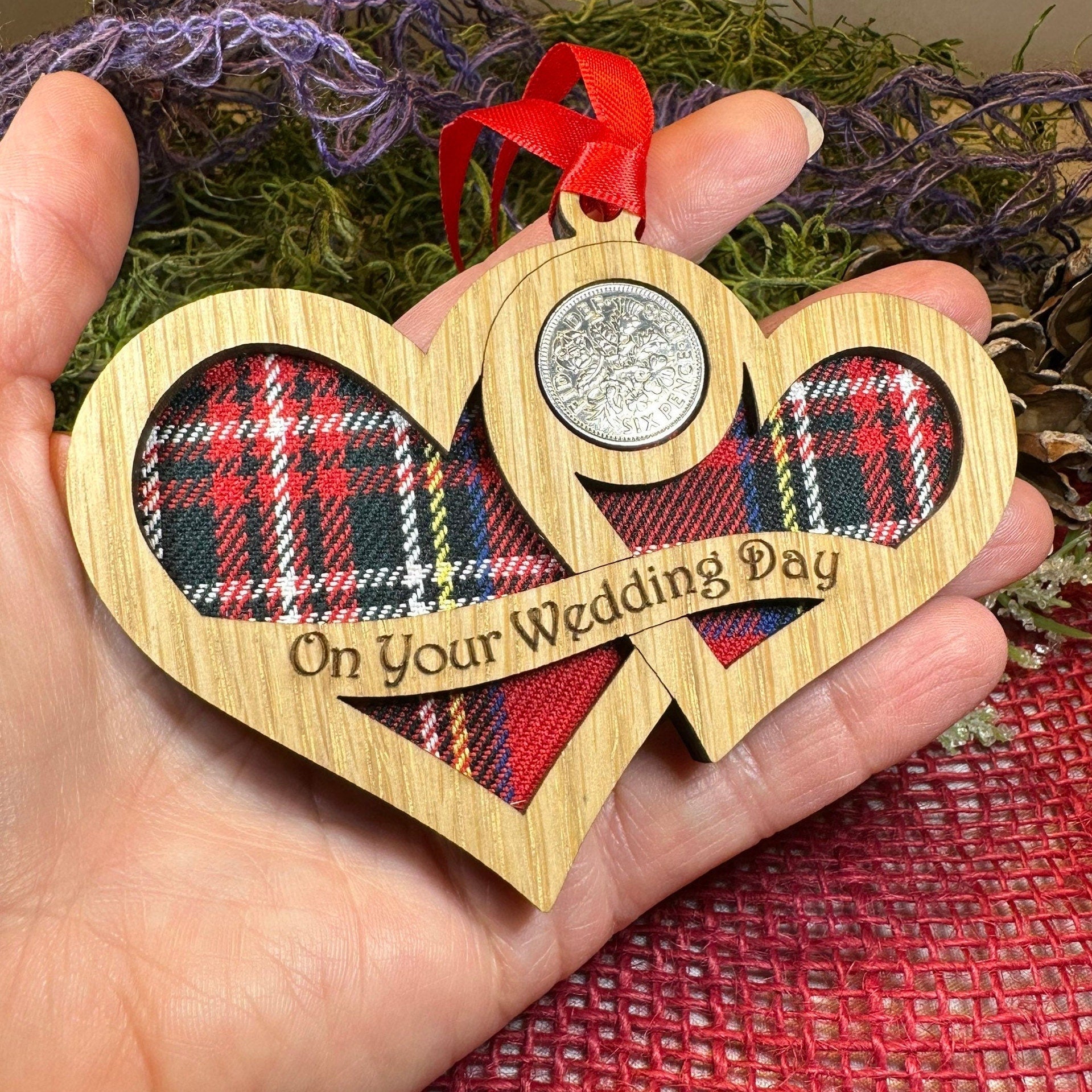 Wedding Lucky Sixpence Ornament