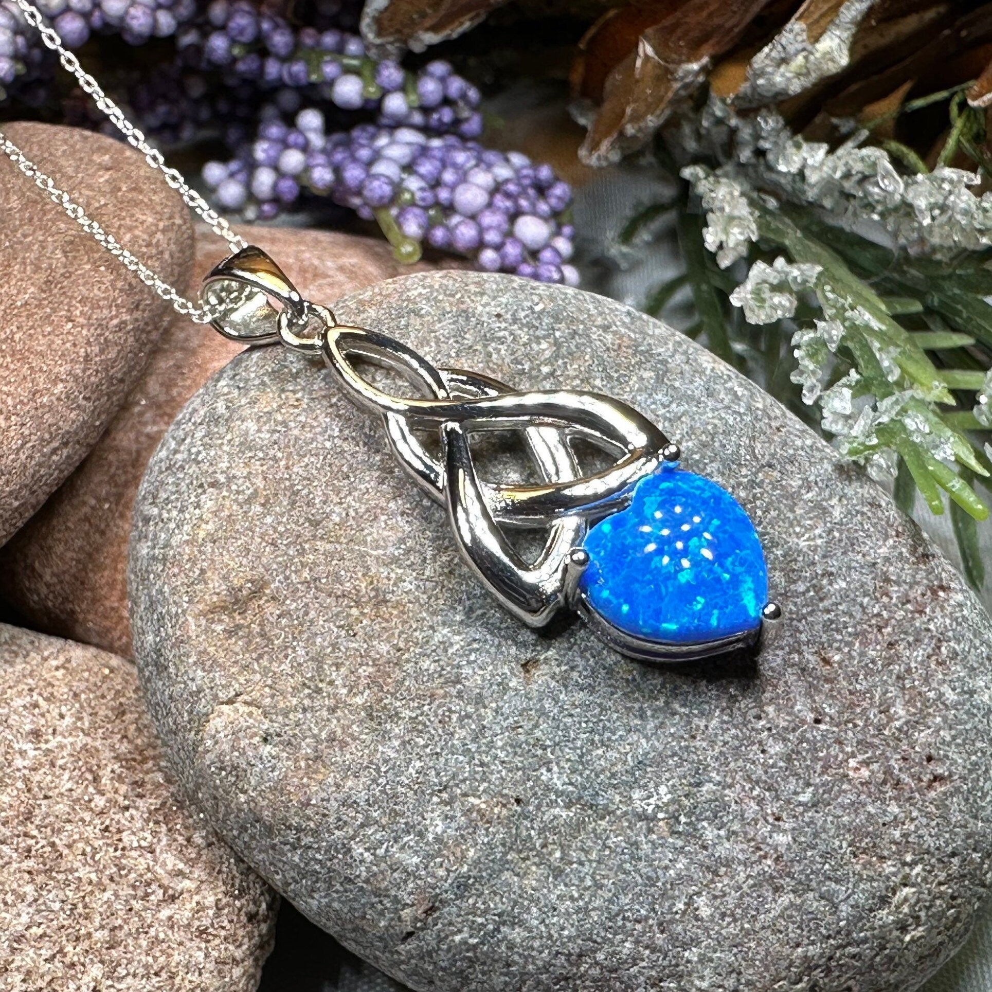 Cayla Opal Celtic Knot Necklace