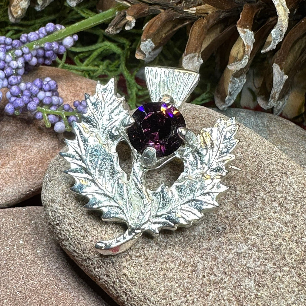 Crystal Thistle Brooch