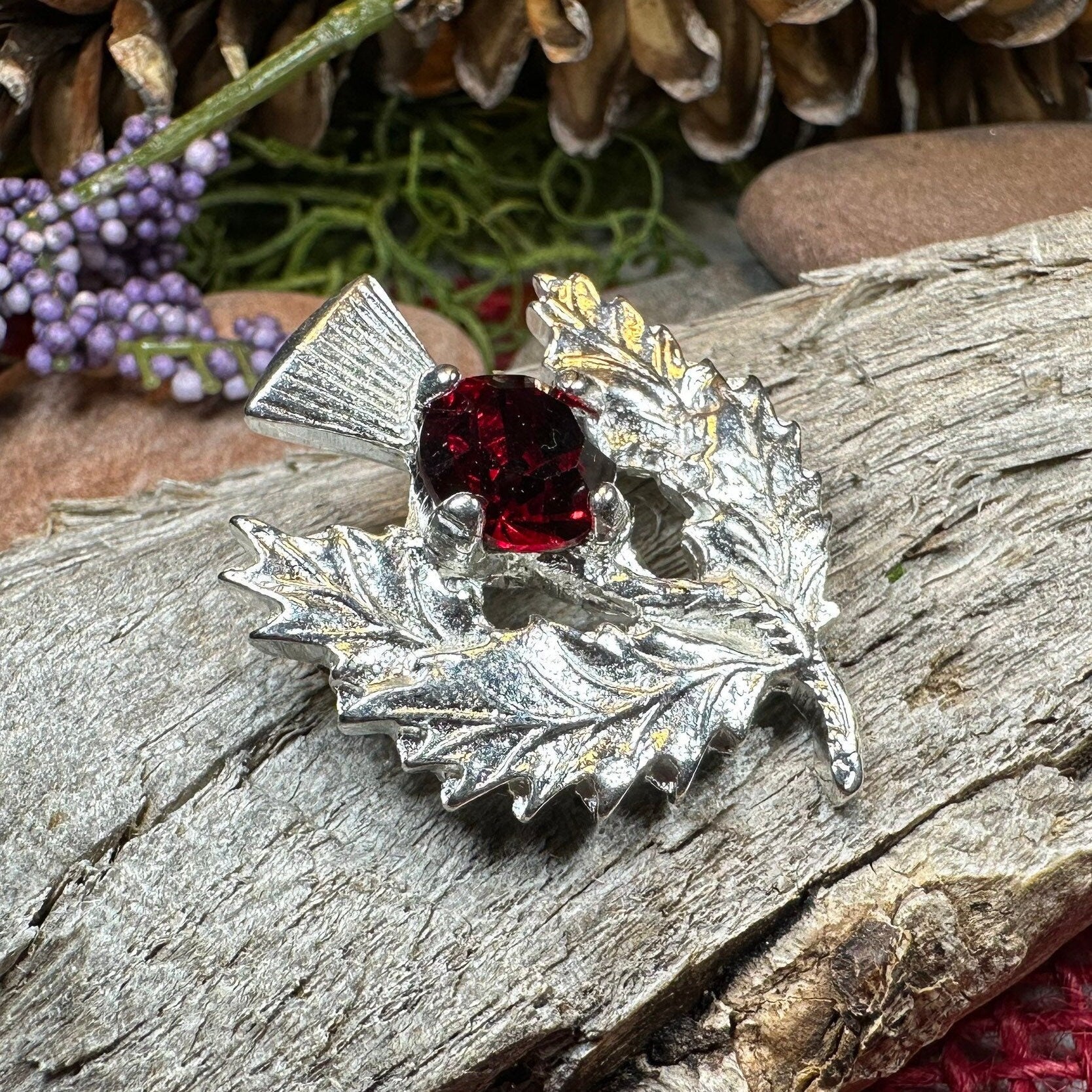 Crystal Thistle Brooch
