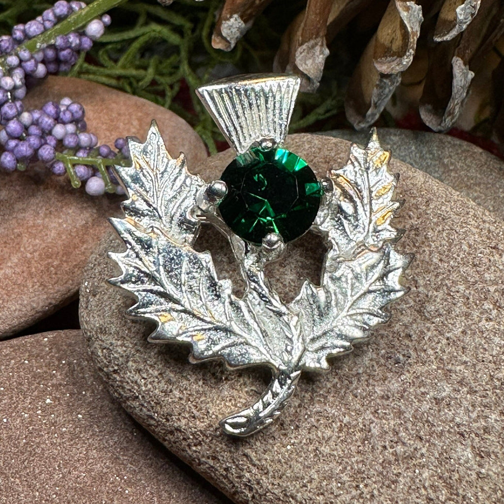 Crystal Thistle Brooch