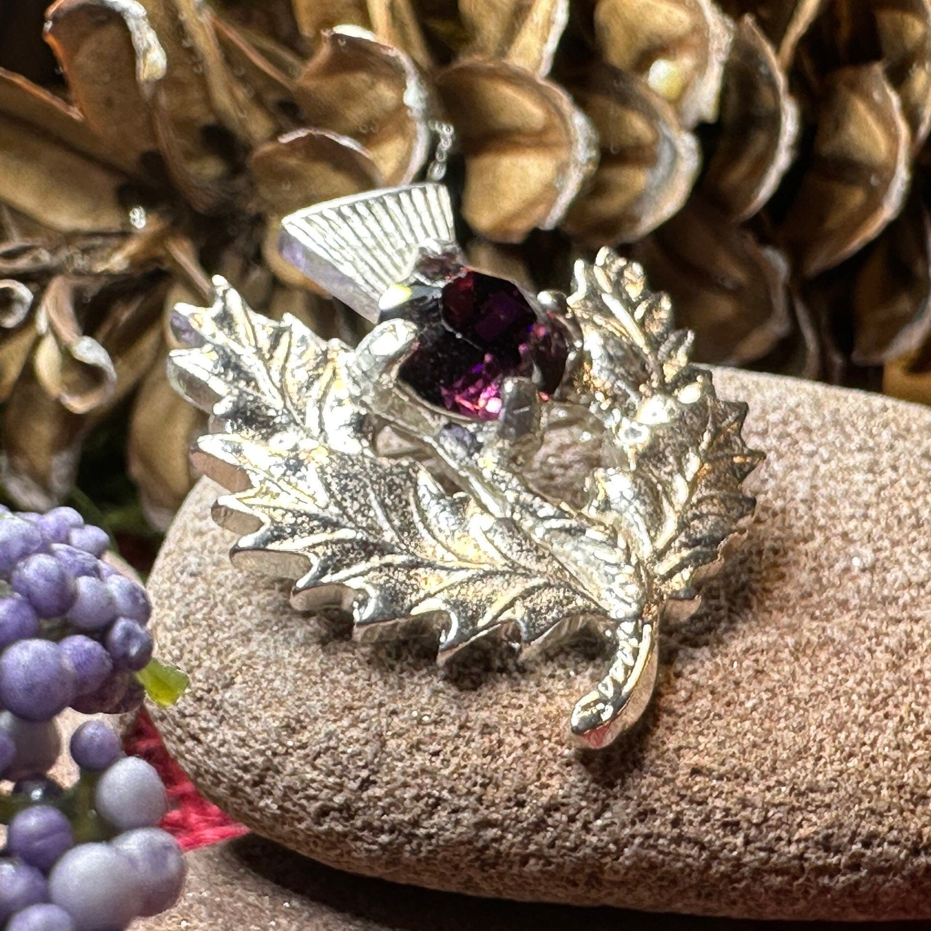 Crystal Thistle Brooch