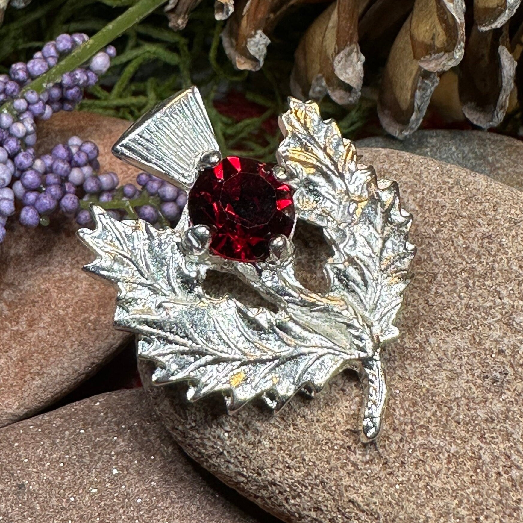 Crystal Thistle Brooch