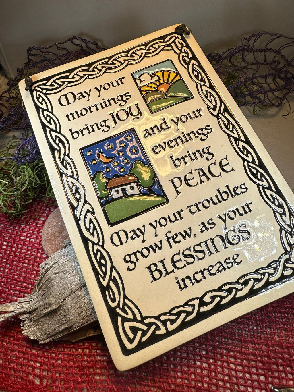 Joy Irish Blessing Ceramic Wall Plaque