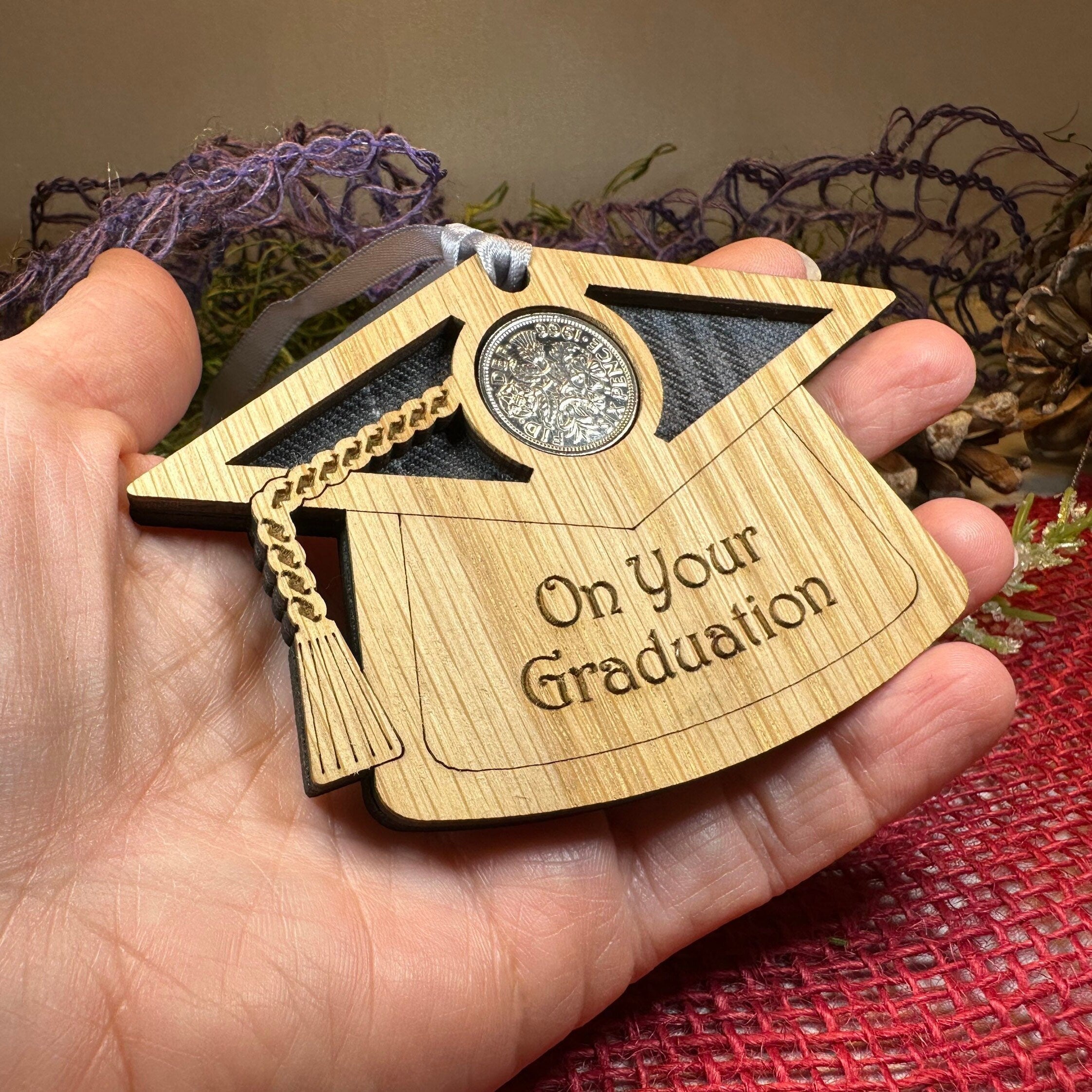 Graduation Lucky Sixpence Ornament